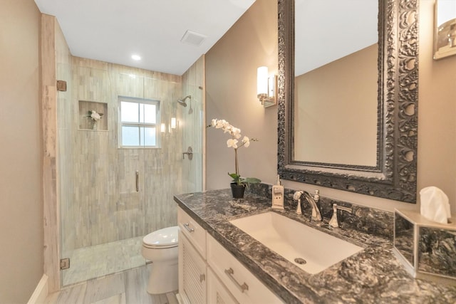 970 W 41st St, Houston, TX 77018 - full bathroom with toilet, a stall shower, and vanity
