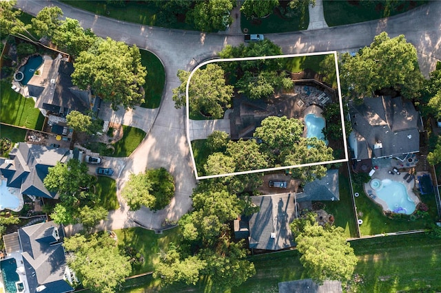 18 Heather Wisp Ct, Spring, TX 77381 - aerial view of property and surrounding area with property boundaries highlighted