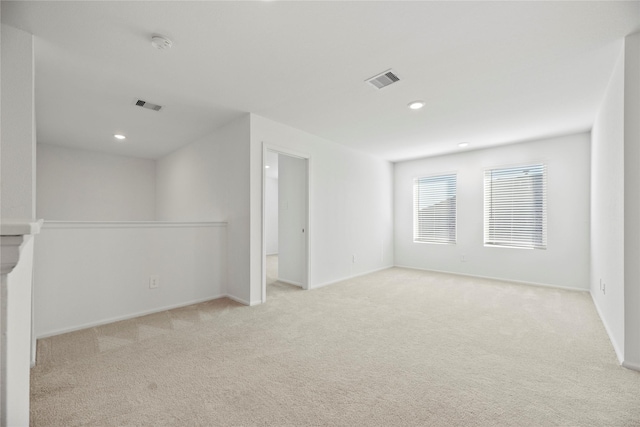17011 Plover Rock Trl, Hockley, TX 77447 - unfurnished room featuring light carpet, a smoke detector, baseboards, and recessed lighting