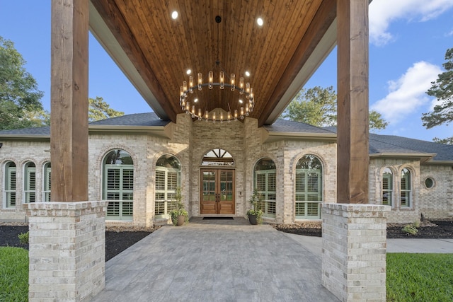 28611 Benders Crossing Dr, Spring, TX 77386 - view of patio / terrace featuring french doors