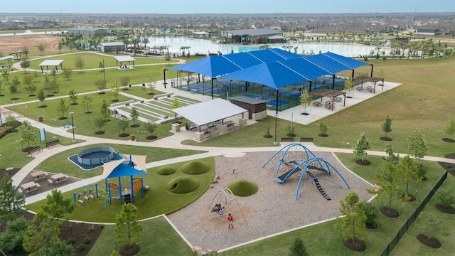 829 Laguna Green Ln, Katy, TX 77493 - bird's eye view of a large body of water and a community park