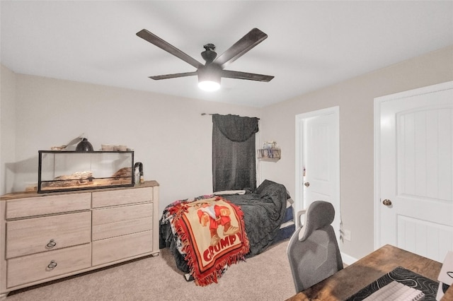 5014 Lillian St, Houston, TX 77007 - bedroom with light carpet and ceiling fan