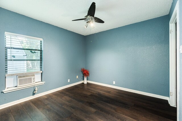 105 Wisteria St, Lake Jackson, TX 77566 - spare room with ceiling fan, wood finished floors, cooling unit, and baseboards