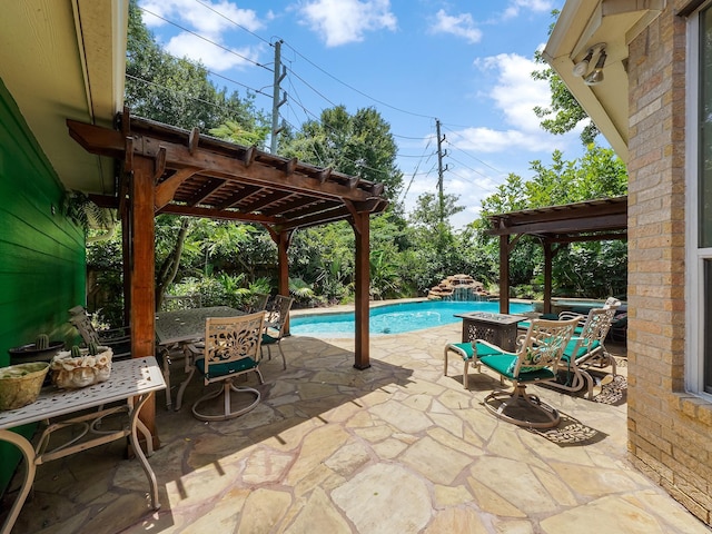 23647 Litchfield Bend Ln, Katy, TX 77494 - view of patio / terrace with an outdoor pool and a pergola