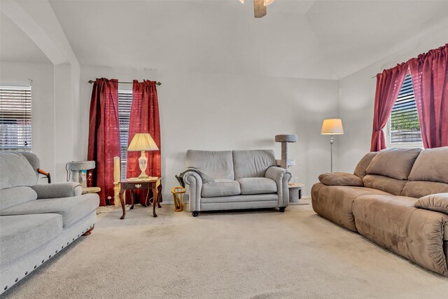 11823 Lois Ln, Pinehurst, TX 77362 - living area with carpet floors and a ceiling fan
