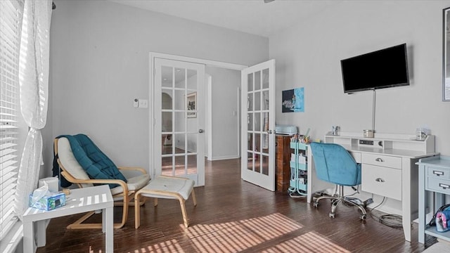 19603 Pitchstone Dr, Tomball, TX 77377 - home office with wood finished floors and french doors