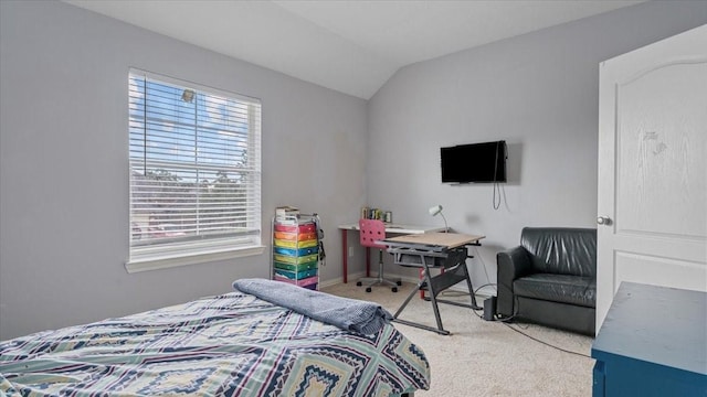 19603 Pitchstone Dr, Tomball, TX 77377 - carpeted bedroom featuring multiple windows, lofted ceiling, and baseboards