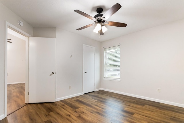 12626 Marble Dr, Houston, TX 77070 - unfurnished bedroom featuring wood finished floors, baseboards, and a ceiling fan