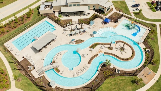 8935 Flounder Ridge Dr, Cypress, TX 77433 - bird's eye view of a pool area