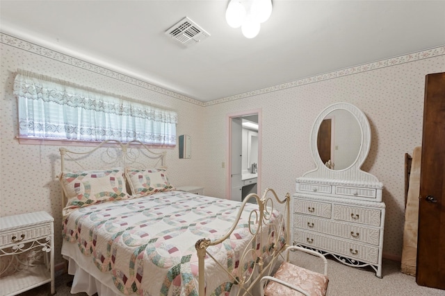 613 Bolling Green Dr, Wharton, TX 77488 - carpeted bedroom featuring wallpapered walls