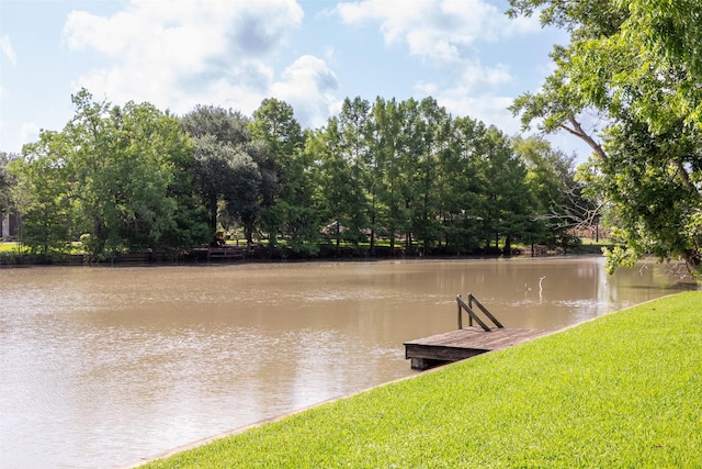 613 Bolling Green Dr, Wharton, TX 77488 - water view with a dock
