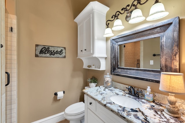 15818 Conners Ace Dr, Spring, TX 77379 - full bathroom with vanity, toilet, and a stall shower