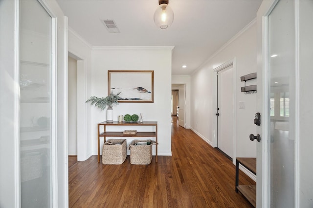 4509 Randwick Dr, Houston, TX 77092 - hallway featuring wood finished floors, ornamental molding, and baseboards