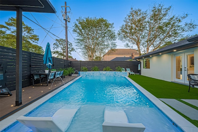 4434 Sarong Dr, Houston, TX 77096 - view of pool with french doors and a deck