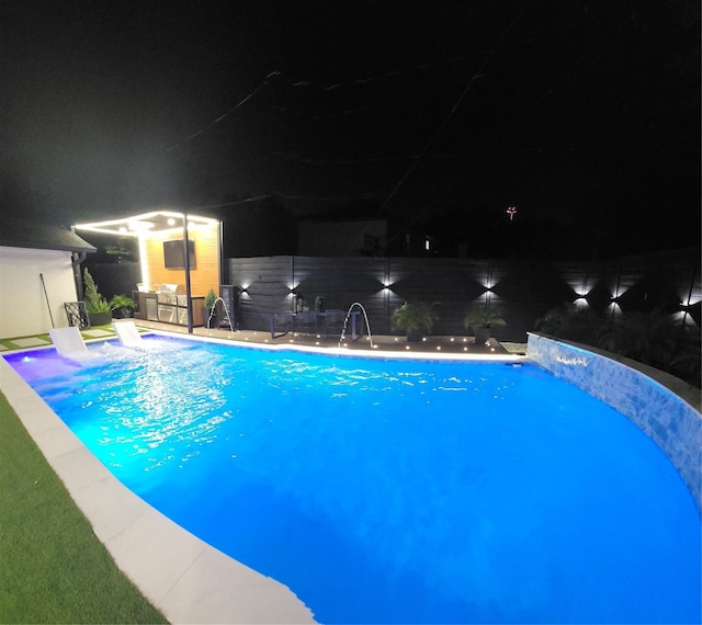 4434 Sarong Dr, Houston, TX 77096 - view of pool at night