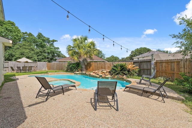6426 Savannah Pines Dr, Katy, TX 77449 - view of swimming pool with a patio, a fenced backyard, and outdoor dining space