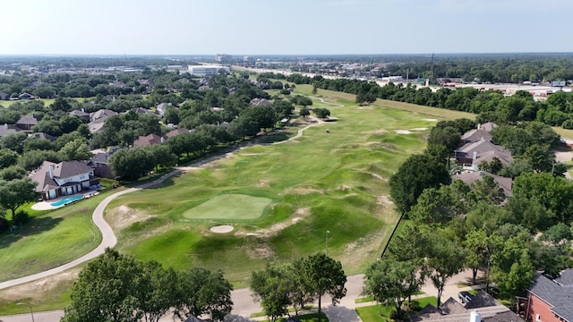 16522 N Canyon Trace Dr, Houston, TX 77095 - aerial perspective of suburban area with a golf course and a tree filled landscape