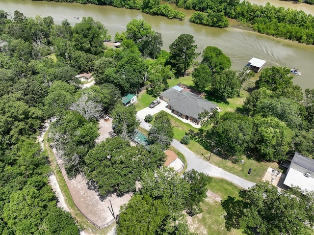 18 Joe Werner Ln, Huntsville, TX 77320 - aerial view of property and surrounding area featuring a nearby body of water and a tree filled landscape