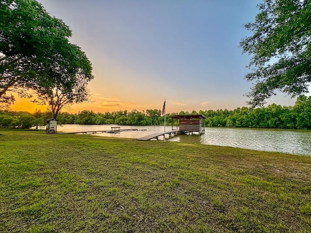 18 Joe Werner Ln, Huntsville, TX 77320 - dock featuring a yard and a water view