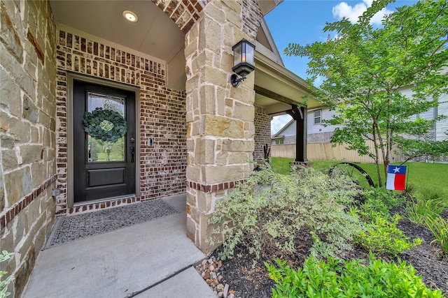 1586 Ancient Oak Ln, Conroe, TX 77301 - doorway to property with brick siding and stone siding