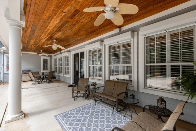 5950 Keith Rd, Lumberton, TX 77657 - view of patio / terrace with ceiling fan and outdoor dining space