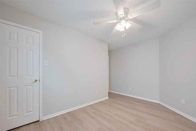 1219 Newsome Glenn Dr, Houston, TX 77090 - spare room with light wood-type flooring, baseboards, and a ceiling fan