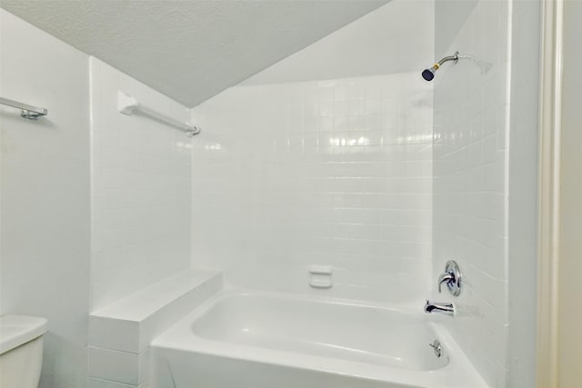 2079 Country Village Blvd Unit C, Humble, TX 77338 - bathroom featuring toilet, shower / bath combination, and a textured ceiling
