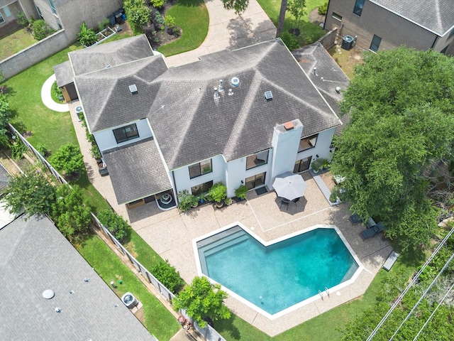 15722 Island Grove Ct, Houston, TX 77079 - aerial view of property and surrounding area featuring a pool area