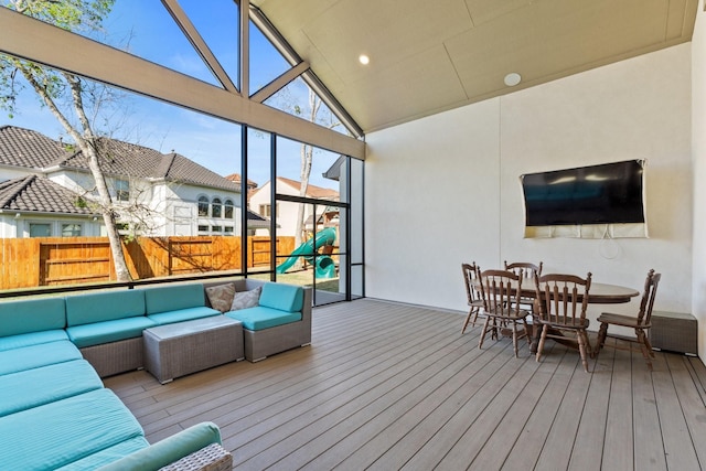 5807 Yango Terrace Ln, Sugar Land, TX 77479 - sunroom with lofted ceiling