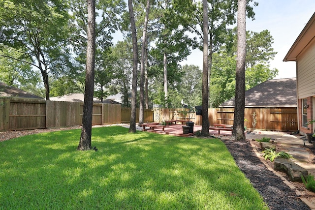 19 Almond Branch Pl, The Woodlands, TX 77382 - view of yard with a wooden deck