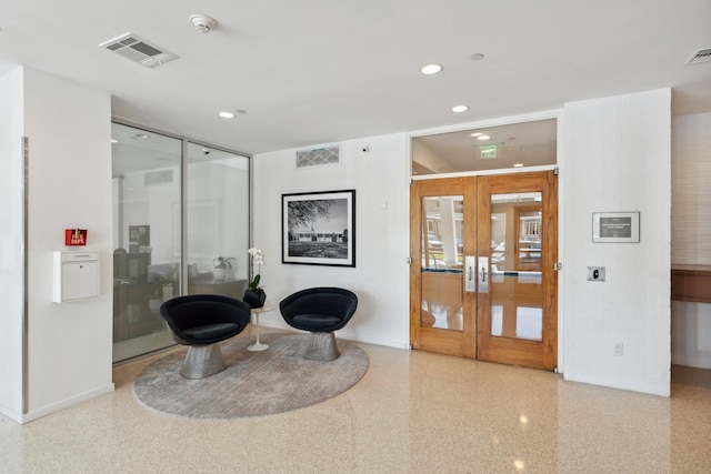 3614 Montrose Blvd Unit 704, Houston, TX 77006 - living area with baseboards, french doors, and recessed lighting