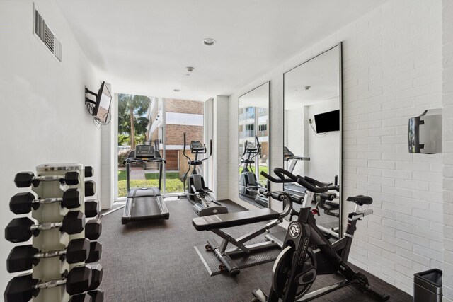 3614 Montrose Blvd Unit 704, Houston, TX 77006 - exercise room featuring floor to ceiling windows and healthy amount of natural light