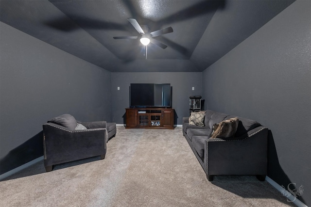 5106 Green Leaf Ln, Fulshear, TX 77441 - living room with carpet floors and a ceiling fan