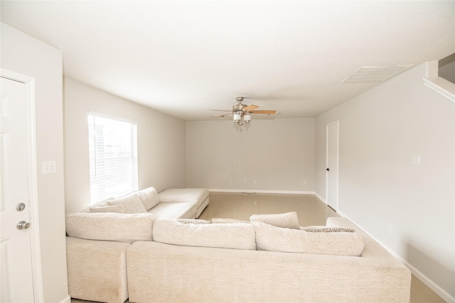 7707 Kempsey Ln, Houston, TX 77040 - living area with a ceiling fan and baseboards