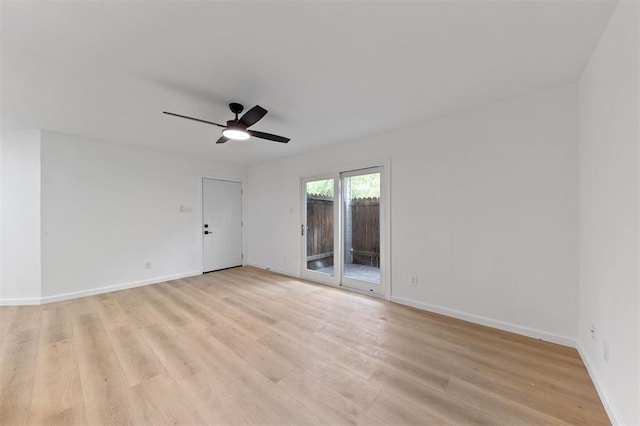 815 Lyle W Ave Unit A, Cleveland, TX 77327 - unfurnished room featuring a ceiling fan, light wood finished floors, and baseboards