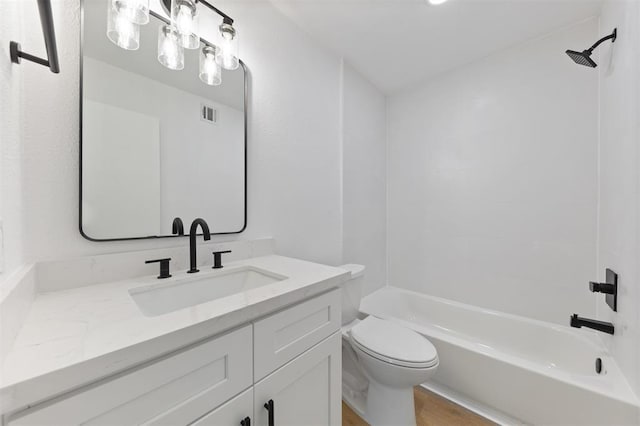 815 Lyle W Ave Unit A, Cleveland, TX 77327 - bathroom with vanity, toilet, shower / tub combination, and wood finished floors