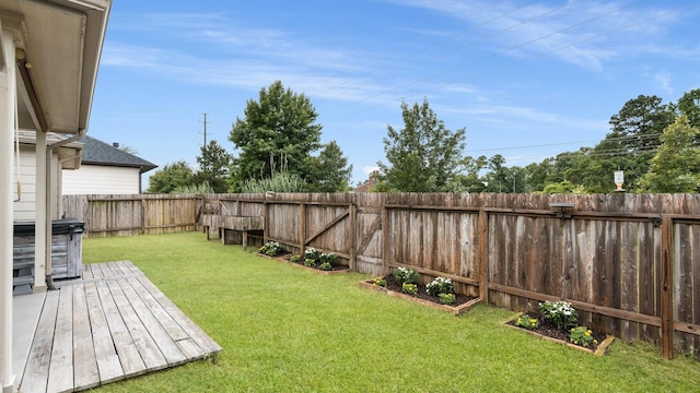 1724 Wandering Hills Rd, Conroe, TX 77304 - view of yard featuring a wooden deck