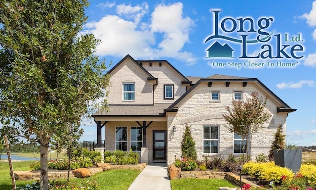 6630 Old Cypress Landing Ln, Humble, TX 77338 - view of front of house featuring stone siding and roof with shingles
