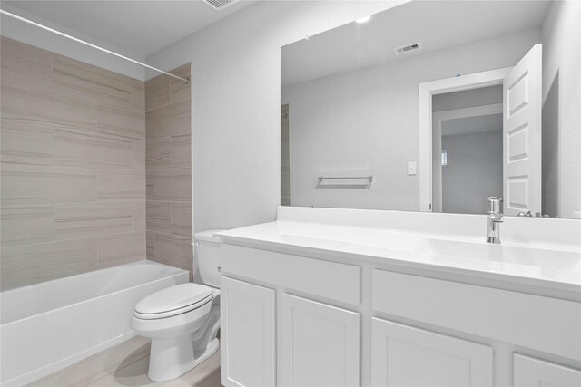 6630 Old Cypress Landing Ln, Humble, TX 77338 - bathroom featuring toilet, vanity, and shower / bath combination