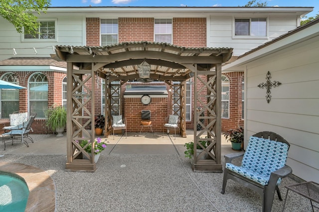 17419 Crescent Canyon Dr, Houston, TX 77095 - view of patio / terrace featuring a pergola