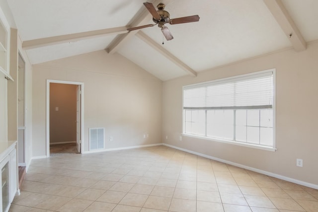 12503 Tall Forest Dr, Cypress, TX 77429 - spare room with ceiling fan, light tile patterned flooring, and baseboards