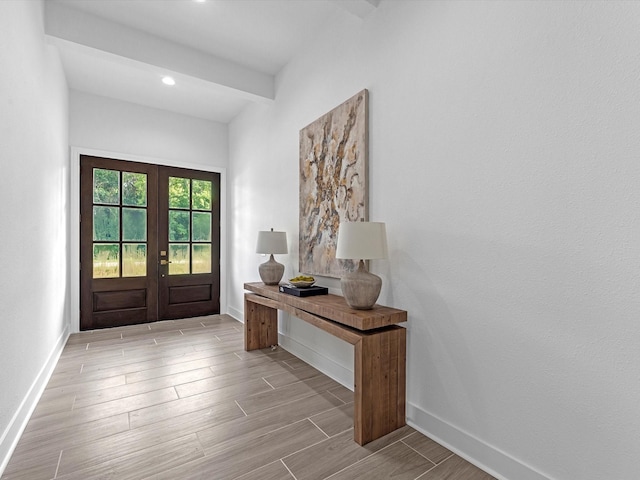 852 Rd 6609, Dayton, TX 77535 - foyer entrance featuring french doors, wood finished floors, and recessed lighting
