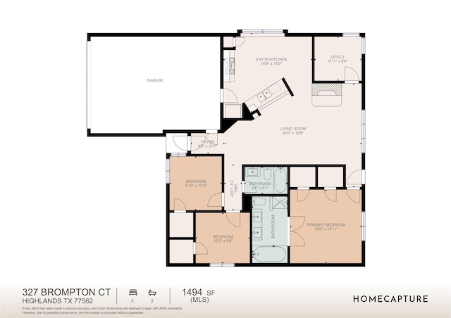 327 Brompton Ct, Highlands, TX 77562 - floor plan / room layout