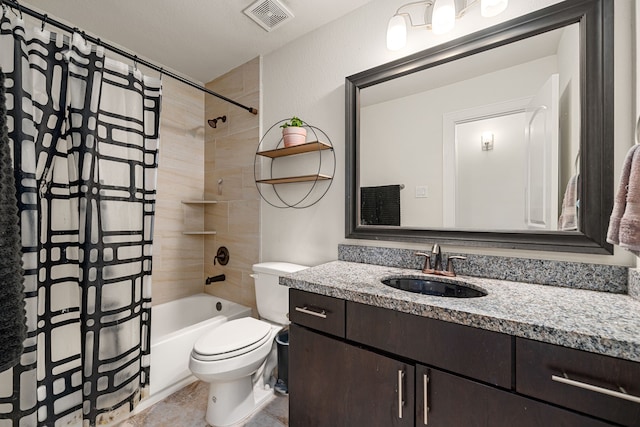 300 Bentside Pl, Clute, TX 77531 - bathroom with toilet, vanity, and shower / tub combo