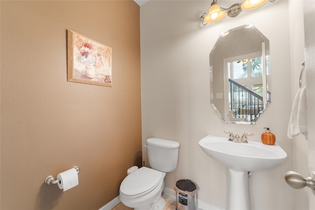 4610 Countrymeadows Dr, Spring, TX 77388 - bathroom featuring toilet, baseboards, and tile patterned flooring