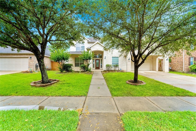4610 Countrymeadows Dr, Spring, TX 77388 - traditional home with driveway, a front lawn, and an attached garage