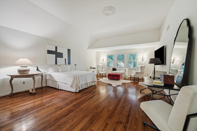 2628 Glen Haven Blvd, Houston, TX 77025 - bedroom with wood finished floors and lofted ceiling