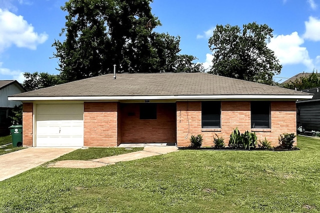 2218 Silverbonnet St, Houston, TX 77055 - single story home featuring driveway, a front lawn, brick siding, an attached garage, and a shingled roof