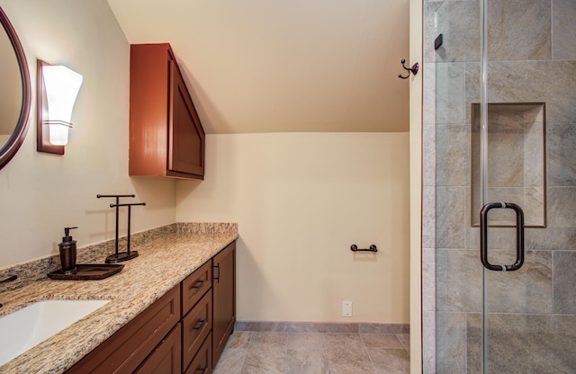 4516 Palmetto St, Bellaire, TX 77401 - full bath featuring double vanity, a stall shower, and baseboards