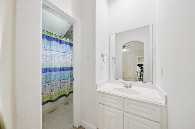 3602 Lindhaven Dr, Pearland, TX 77584 - bathroom with vanity and a ceiling fan